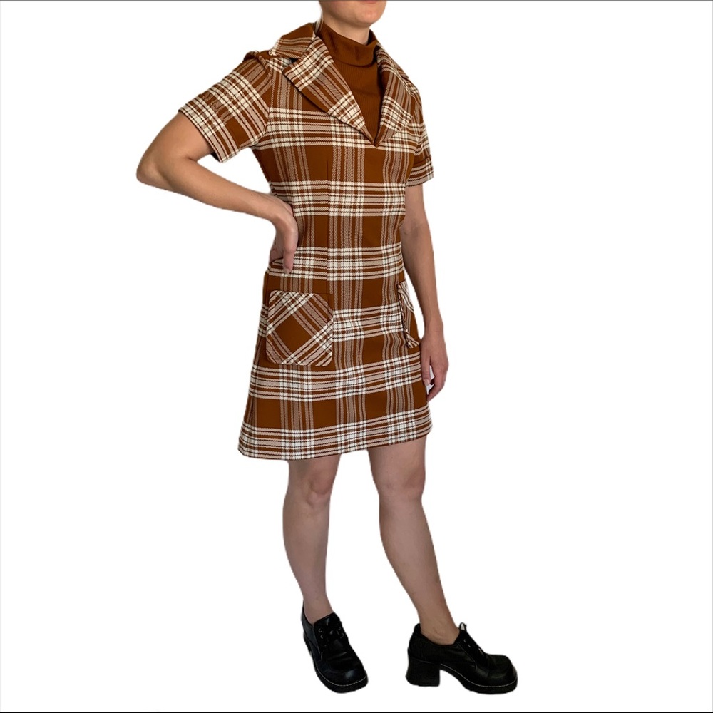1960s Gay Gibson Mod Polyester Mini Dress Size M